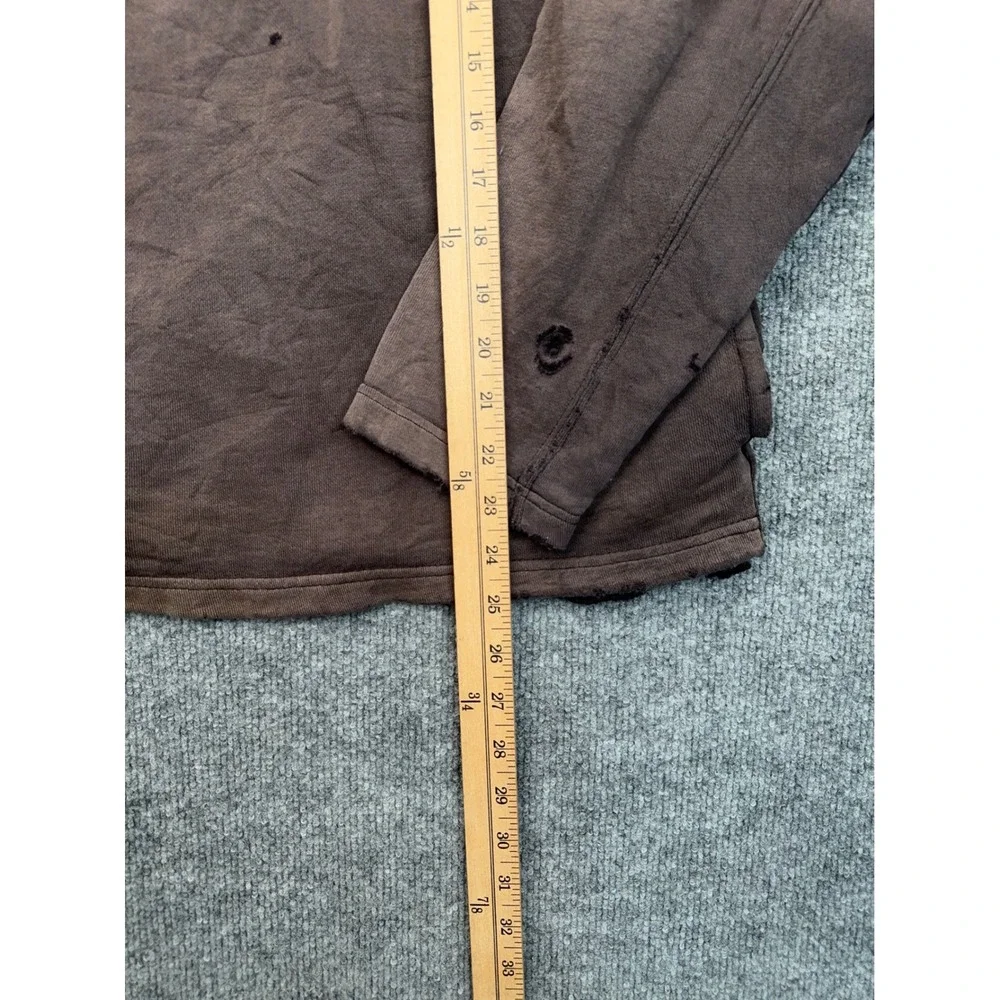 Foot Locker Vintage Quarter Zip Sweatshirt Men Medium Brown Sun Faded Distressed